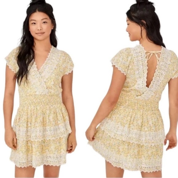 love shack fancy Dresses & Skirts - Love Shack Fancy Inspired Yellow Dress with lace